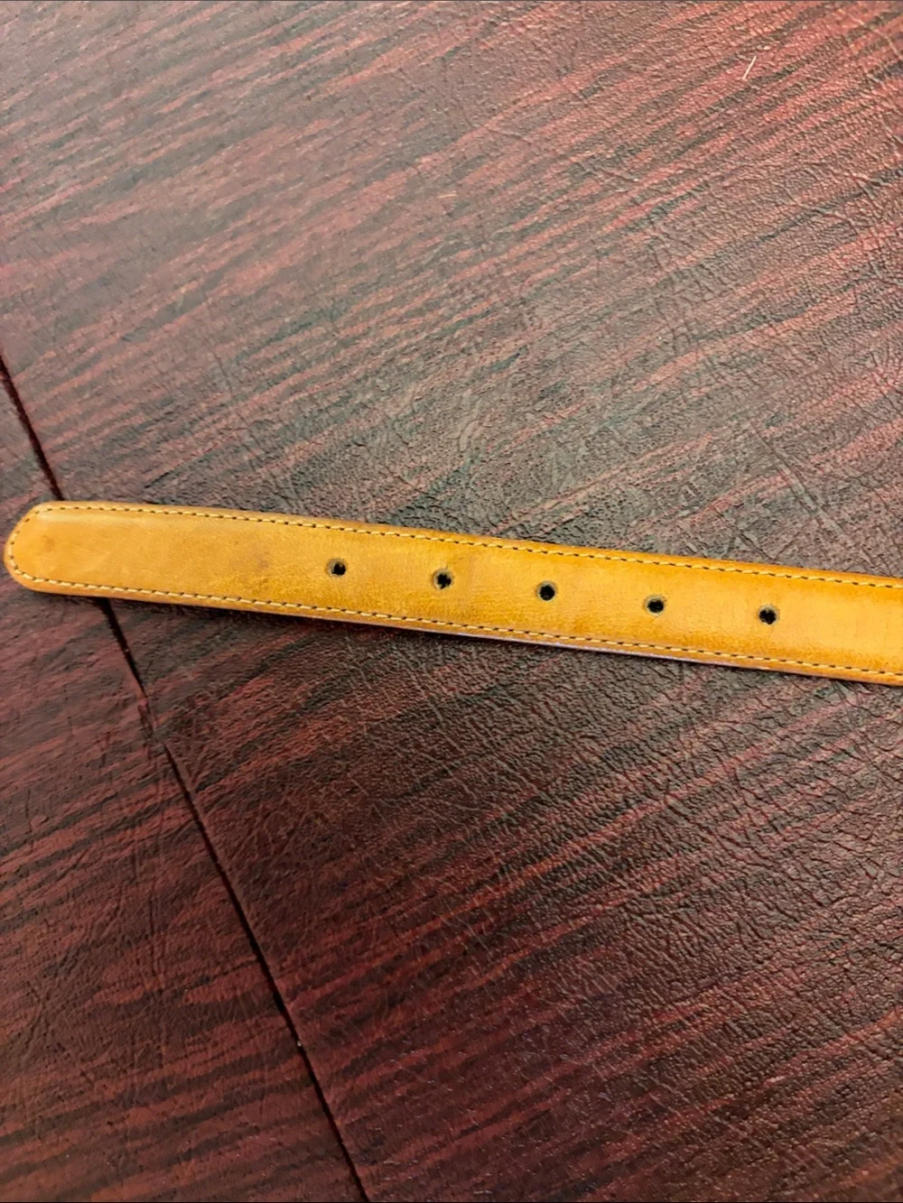 Slim Tan Leather Belt with Gold Buckle